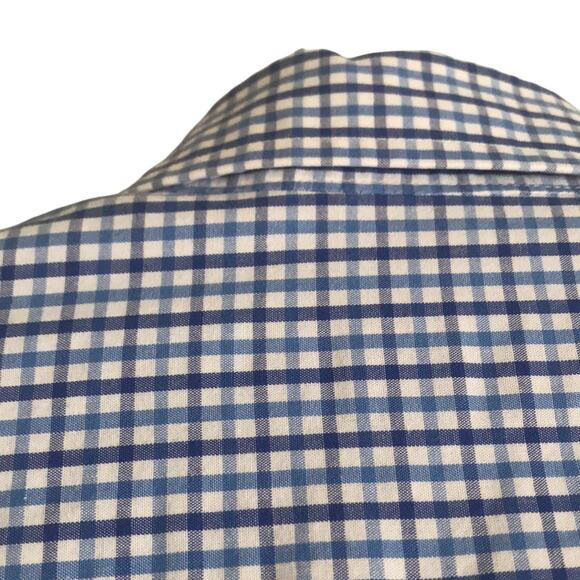 Club room men's button down shirt plaid dress fitted easy care 15 - Picture 11 of 12